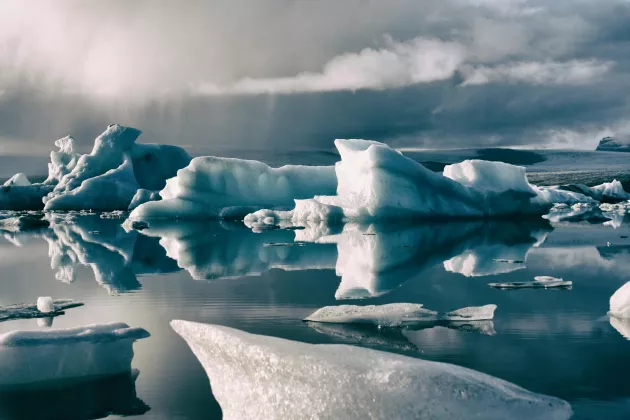 melting ice due to climate change. photo